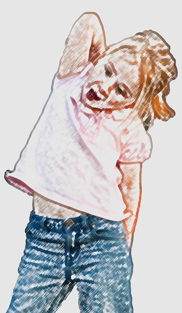 Little Girl with Itchy Back